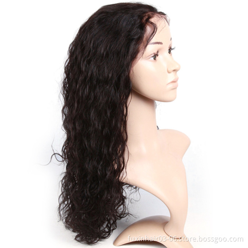 40 Inch Deep Wave Wig Human Hair Lace Frontal Wig Cuticle Aligned Chinese Peruvian Lace Frontal with Stretch Thin Swiss Lace